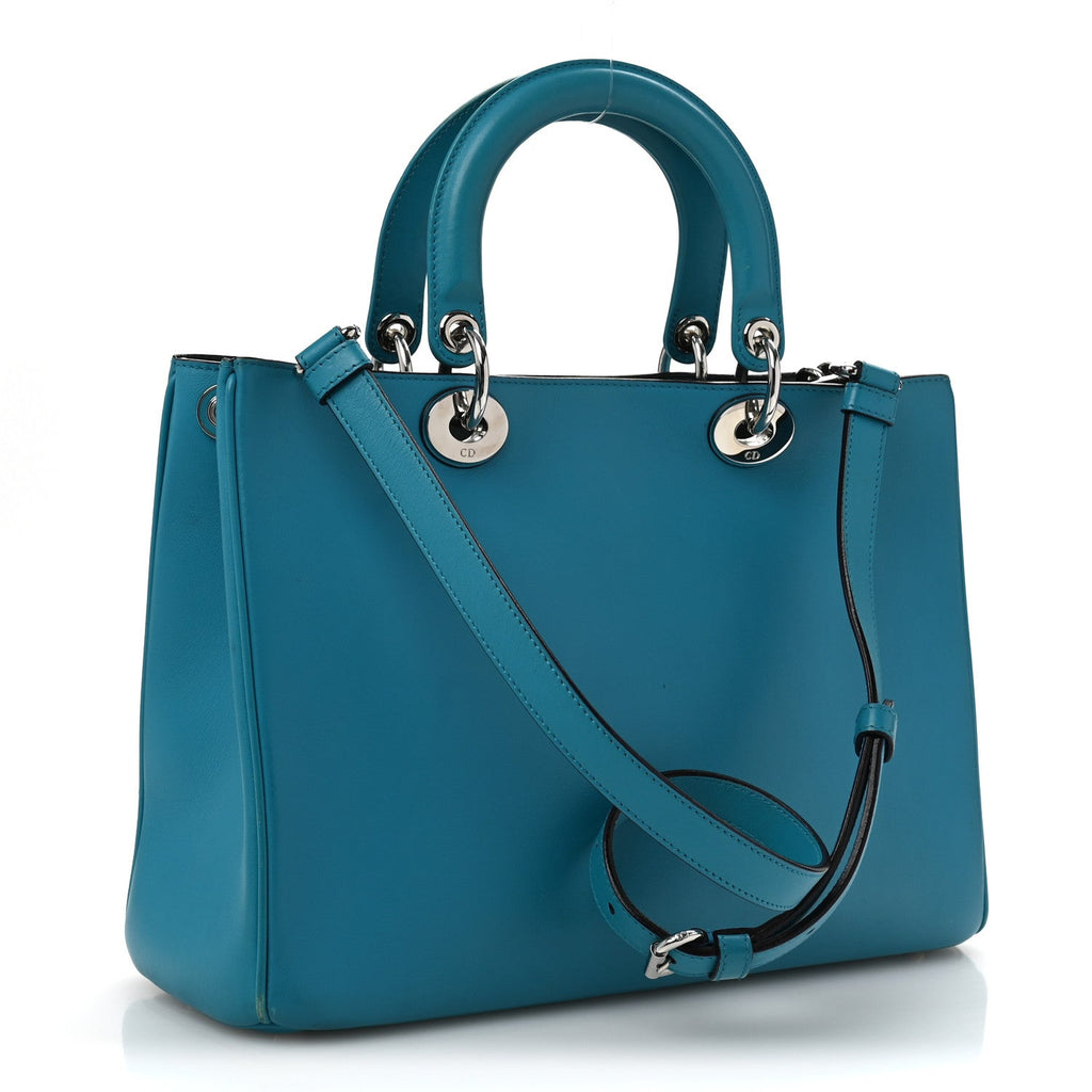 Smooth Calfskin Medium Diorissimo Tote Light Blue
