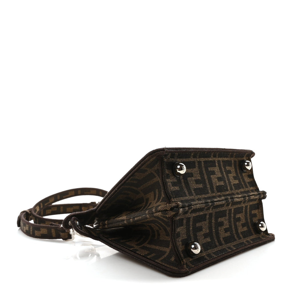 Fabric Jacquard FF 1974 Crystal Petite Peekaboo I SEE U Satchel Tabacco Moro