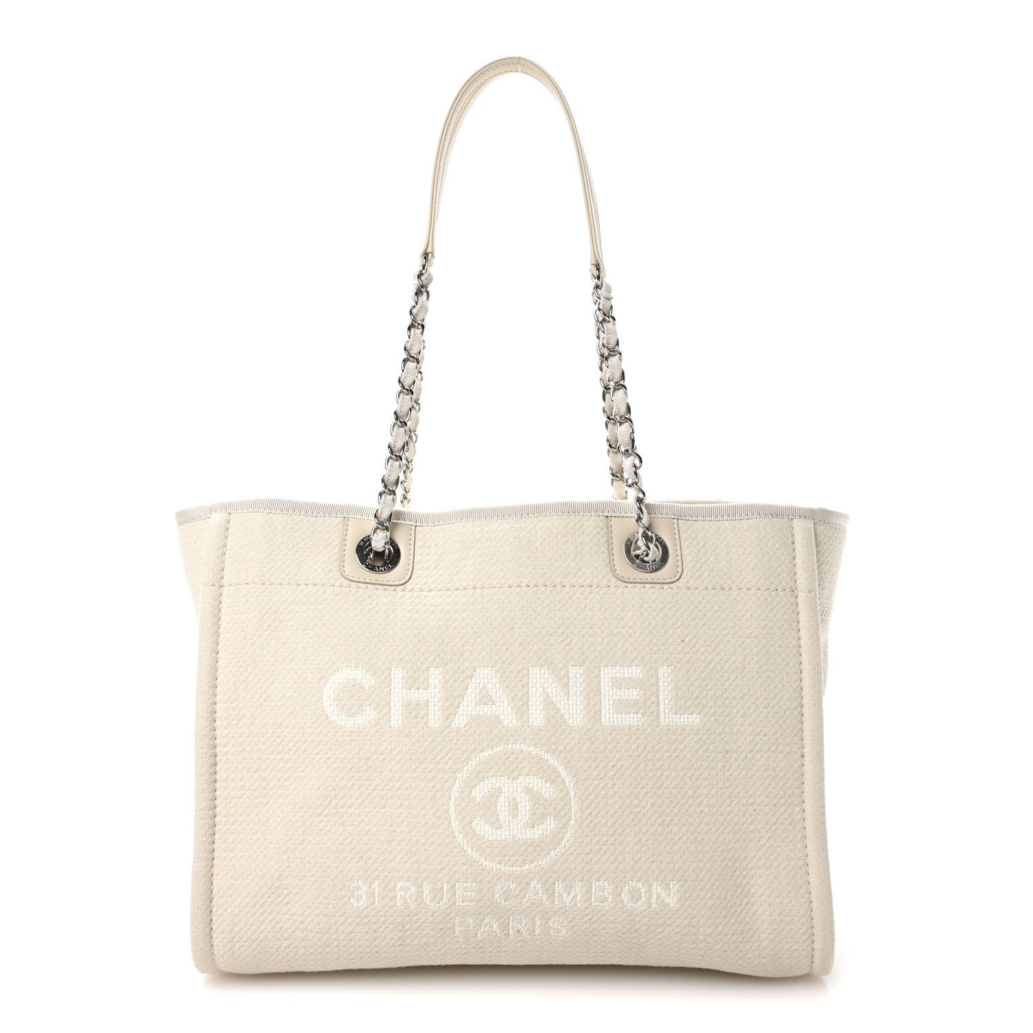 Mixed Fibers Small Deauville Tote White