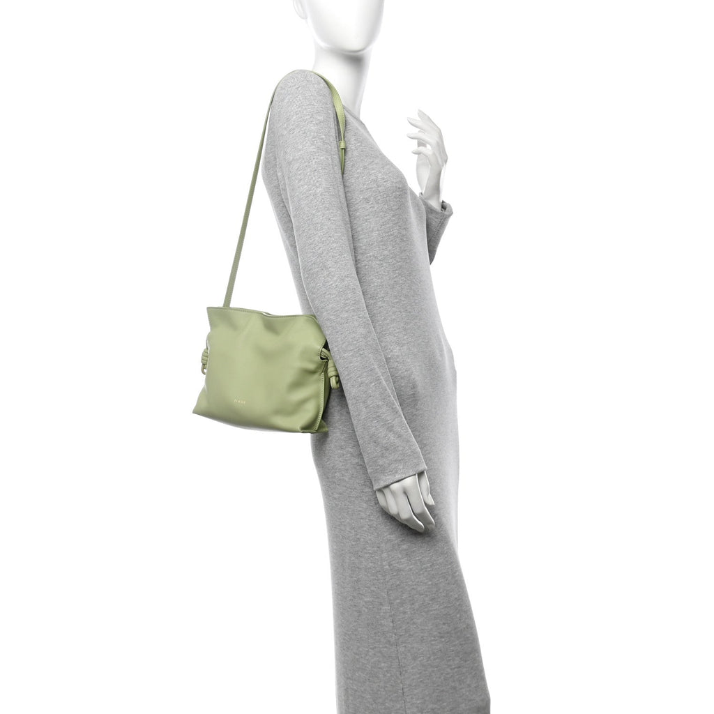 Calfskin Mini Flamenco Knot Clutch Light Pear