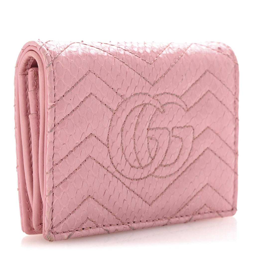 Snakeskin GG Marmont  Case Wallet Perfect Pink