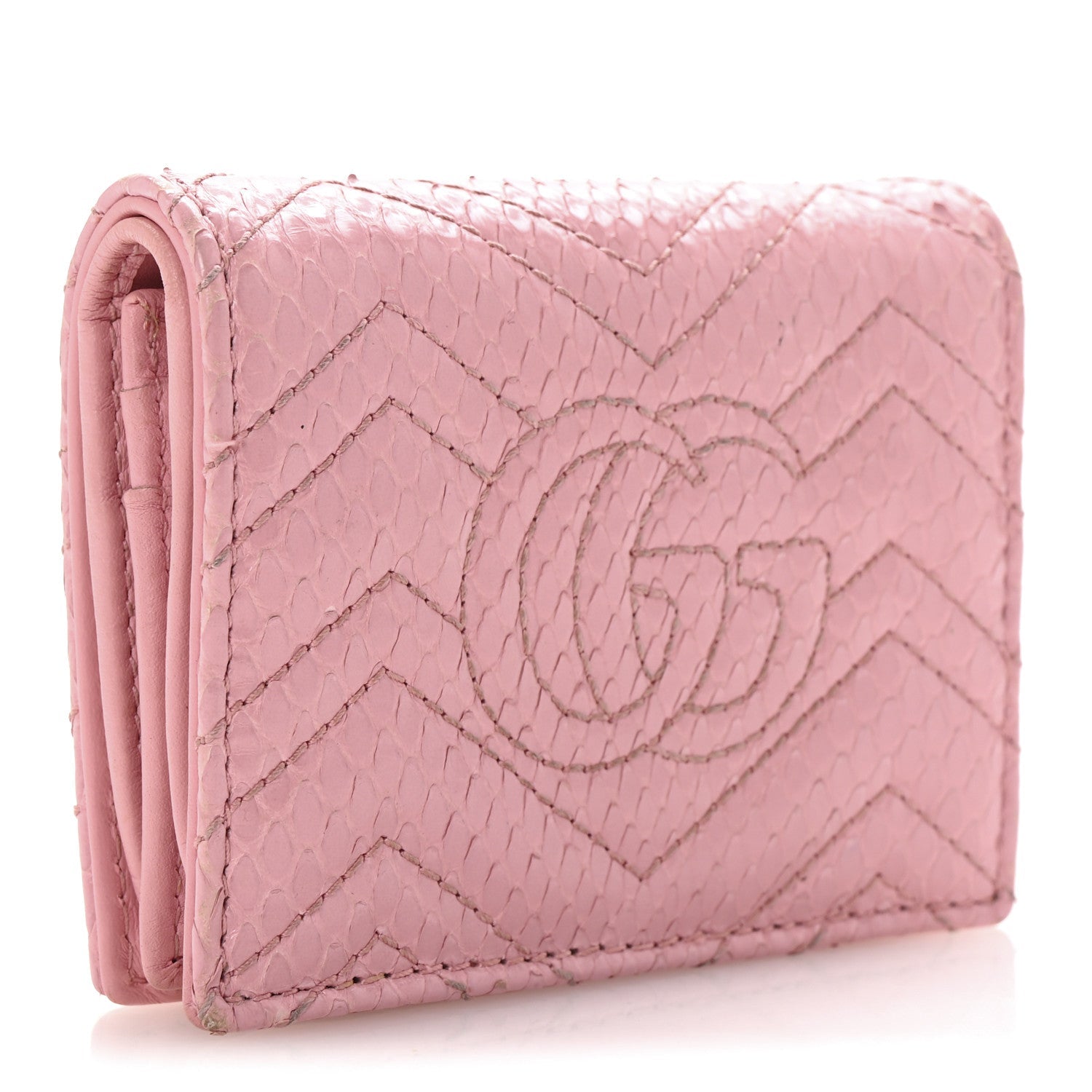 Snakeskin GG Marmont  Case Wallet Perfect Pink