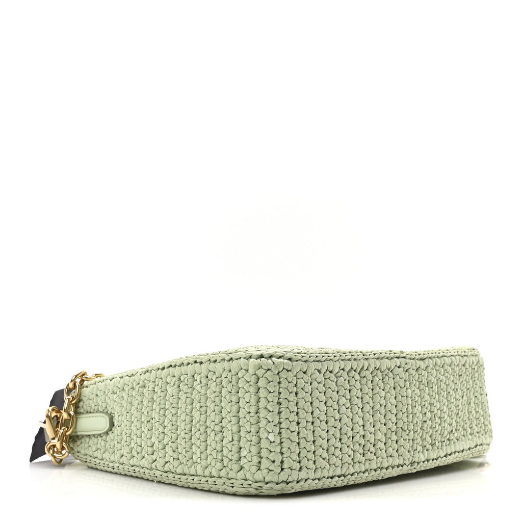 Yarn Raffia Effect Crochet Re-Edition 2005 Shoulder Bag Acqua