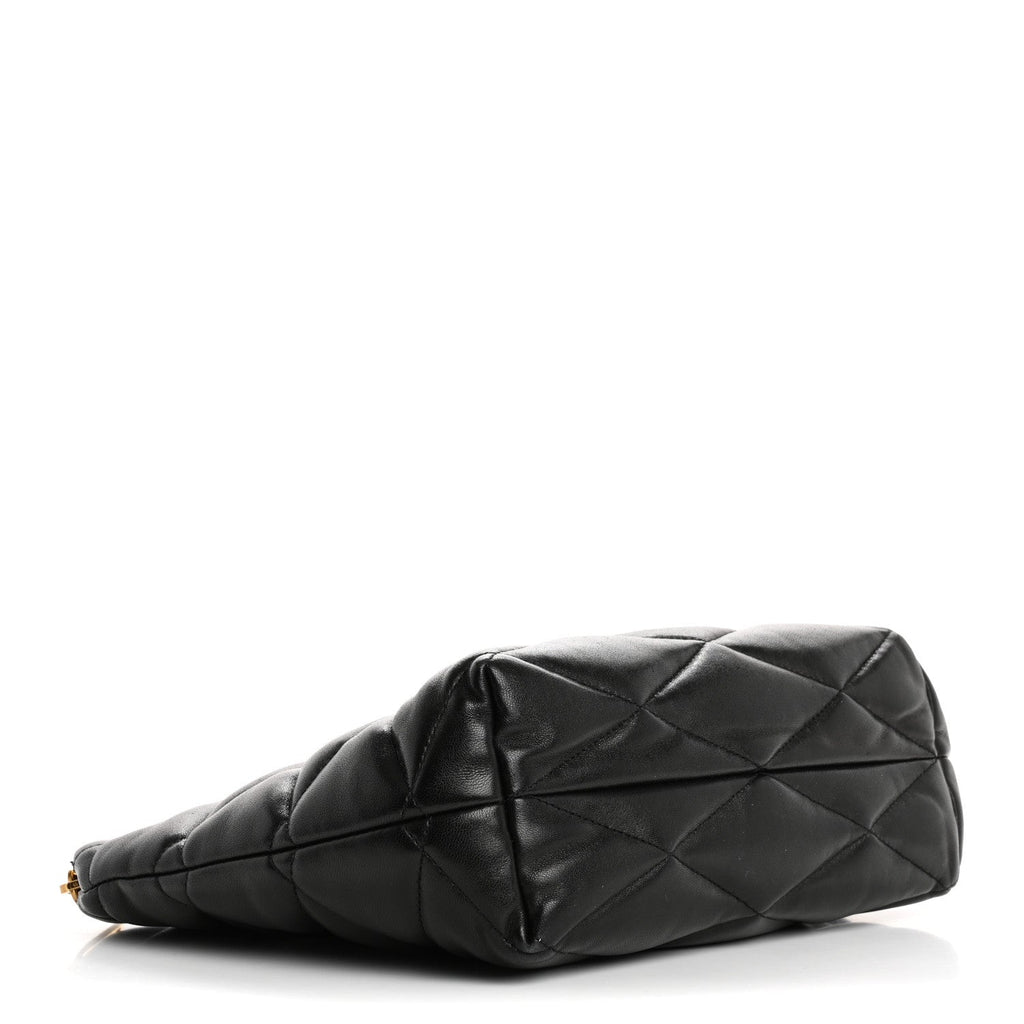 Lambskin Monogram Medium Sade Puffer Pouch Black