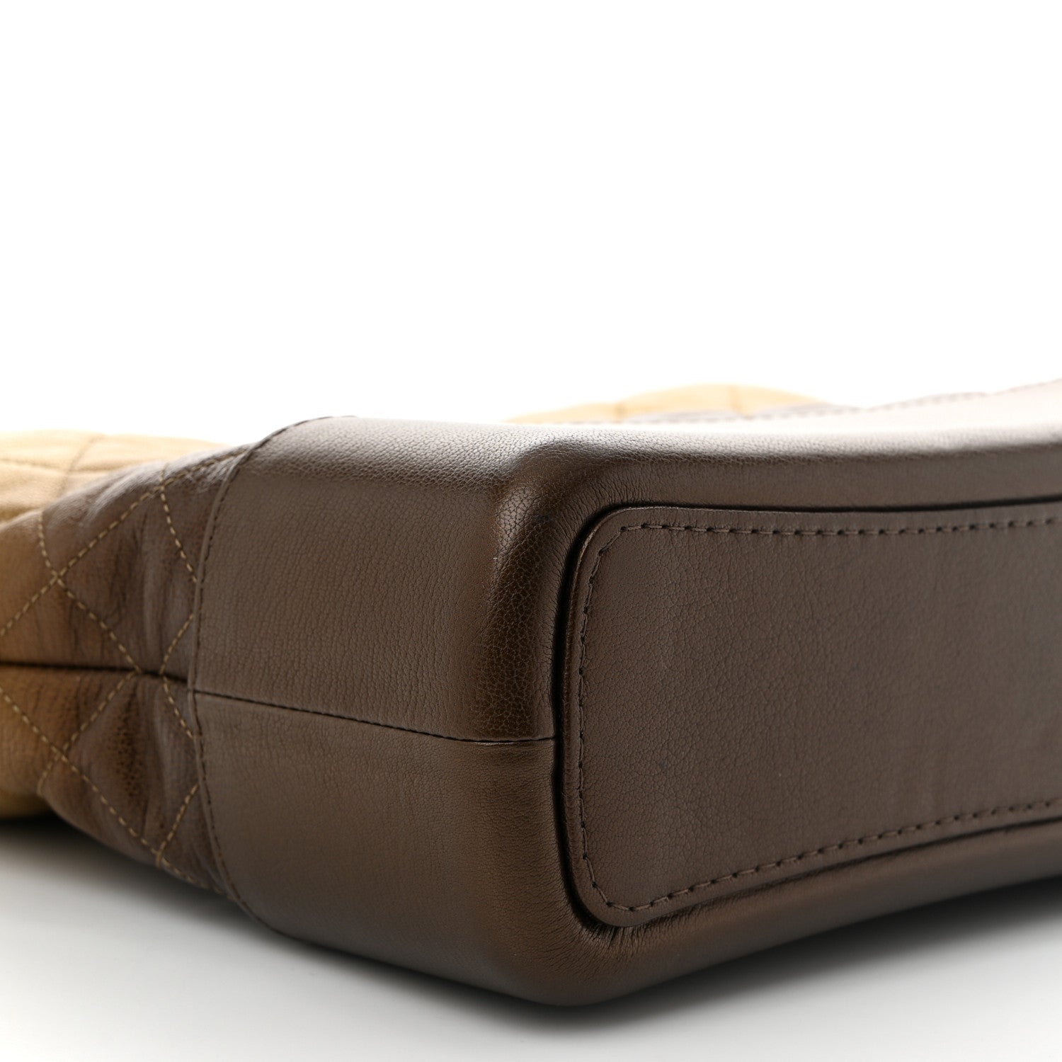 Metallic Goatskin Quilted Medium Gabrielle Hobo Dark Gold Bronze