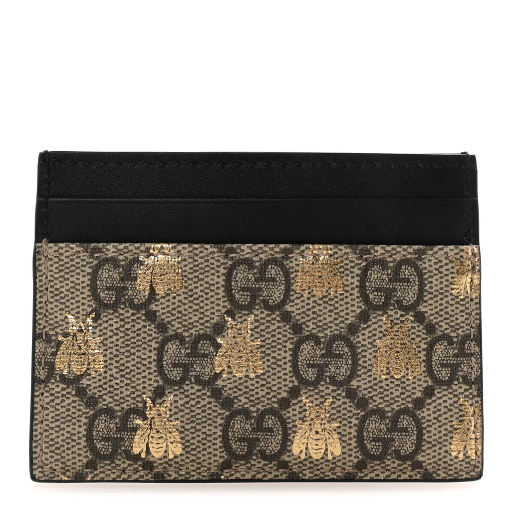 GG Supreme Monogram Bees  Holder Black