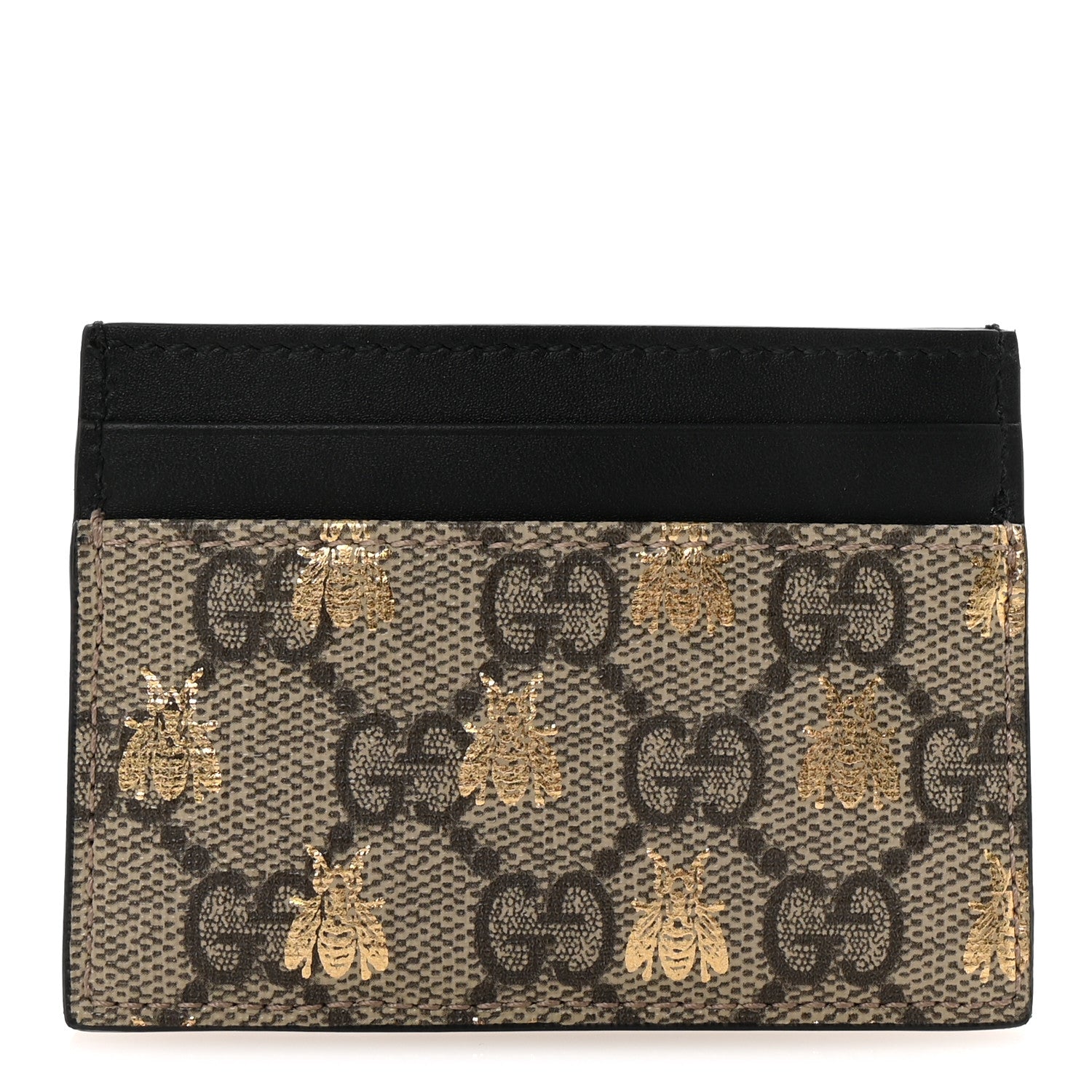 GG Supreme Monogram Bees  Holder Black