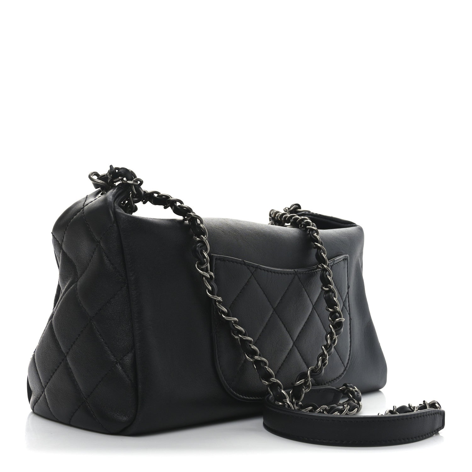 Calfskin Chain 20s Signature Hobo Black