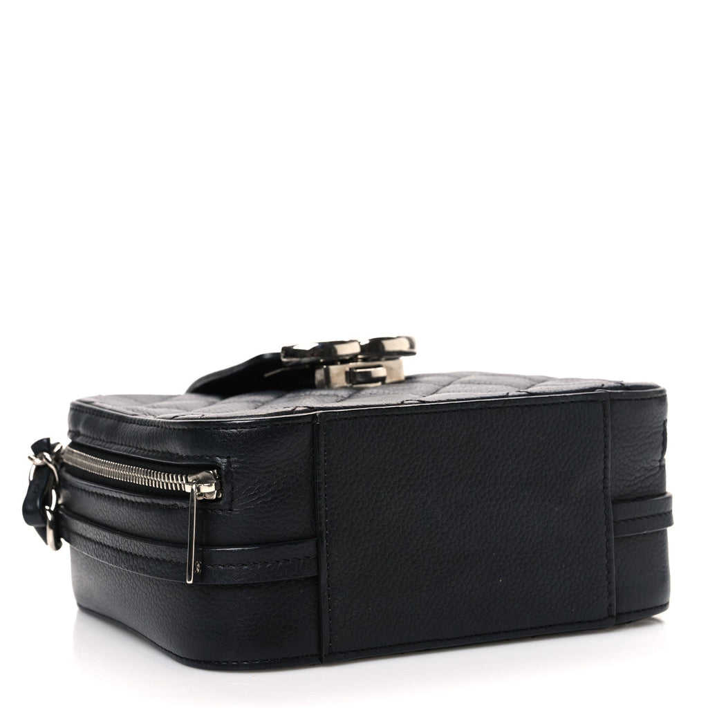 Lambskin Quilted Mini CC Box Camera Bag Black