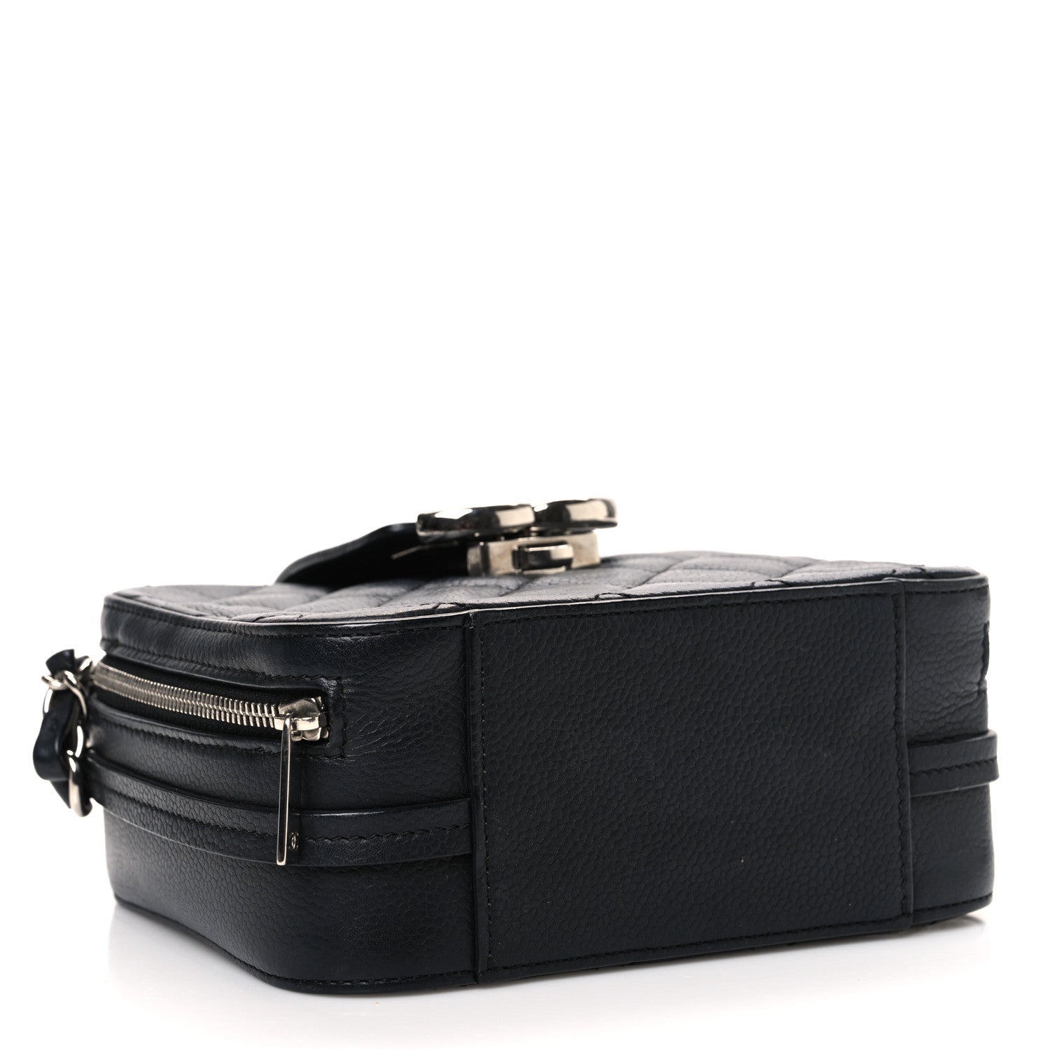 Lambskin Quilted Mini CC Box Camera Bag Black