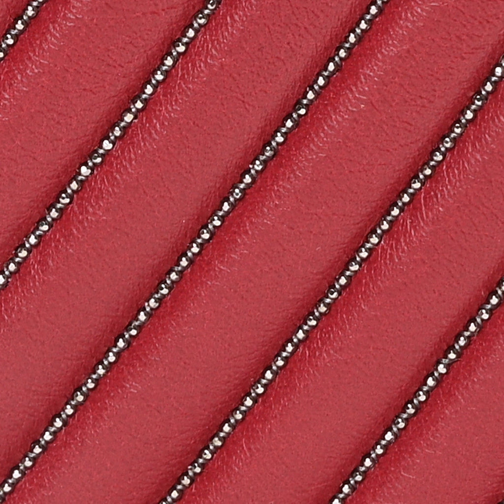 Lambskin Chevron Chain Stitched Medium Boy Flap Dark Red