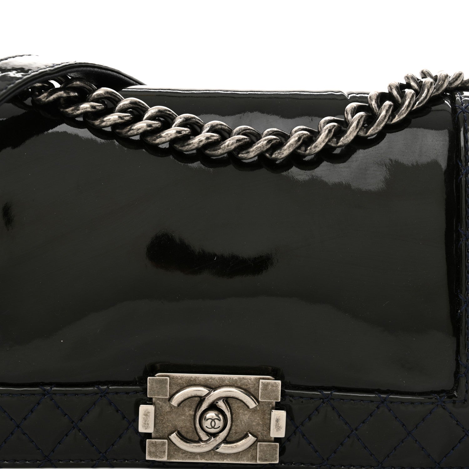Patent Medium Boy Reverso Flap Black