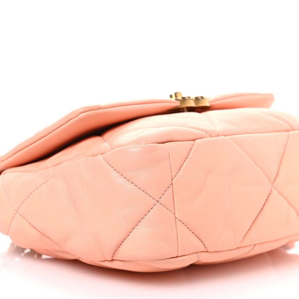 Lambskin Quilted Medium Chanel 19 Flap Light Pink