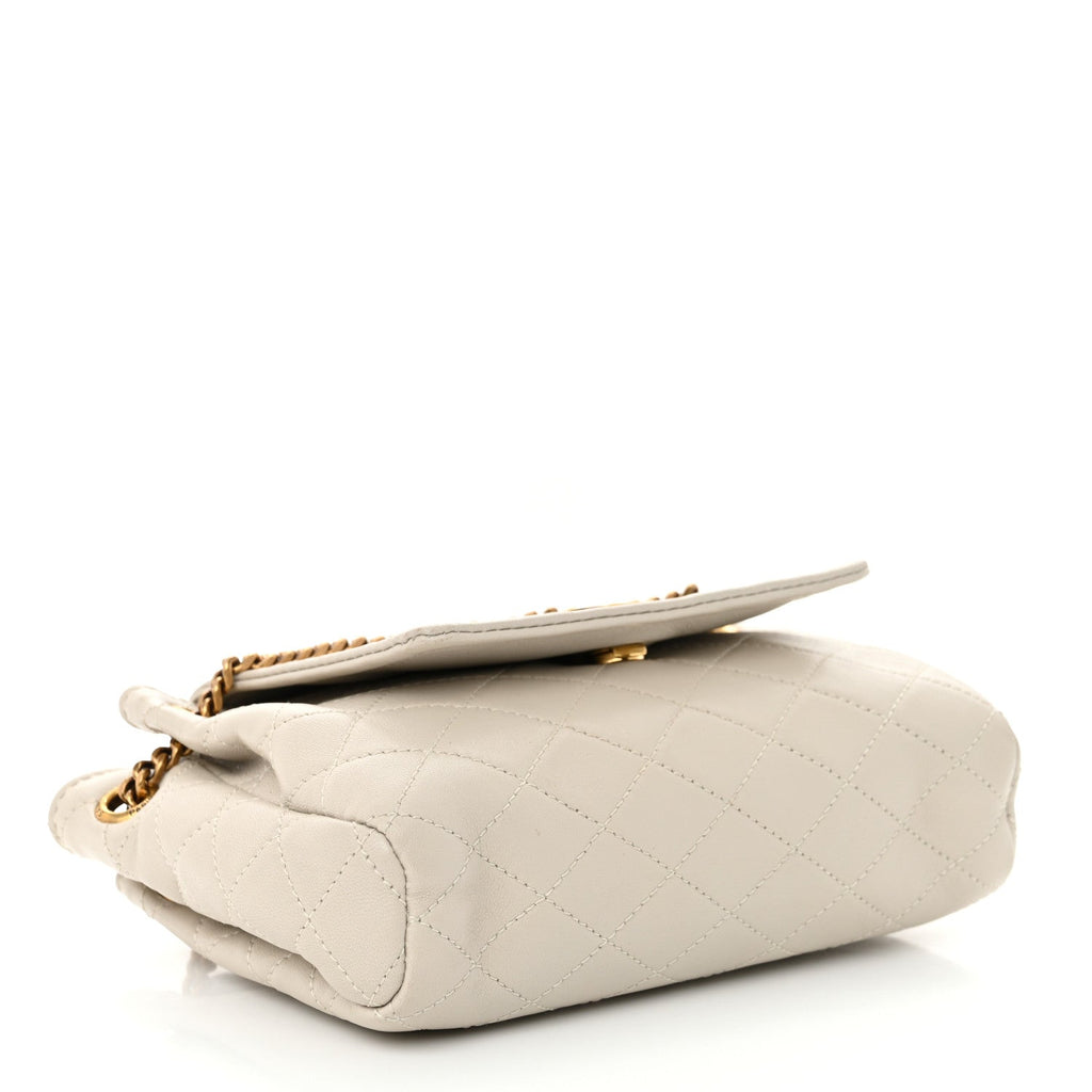 Lambskin Quilted Monogram Mini Nolita Crema Soft