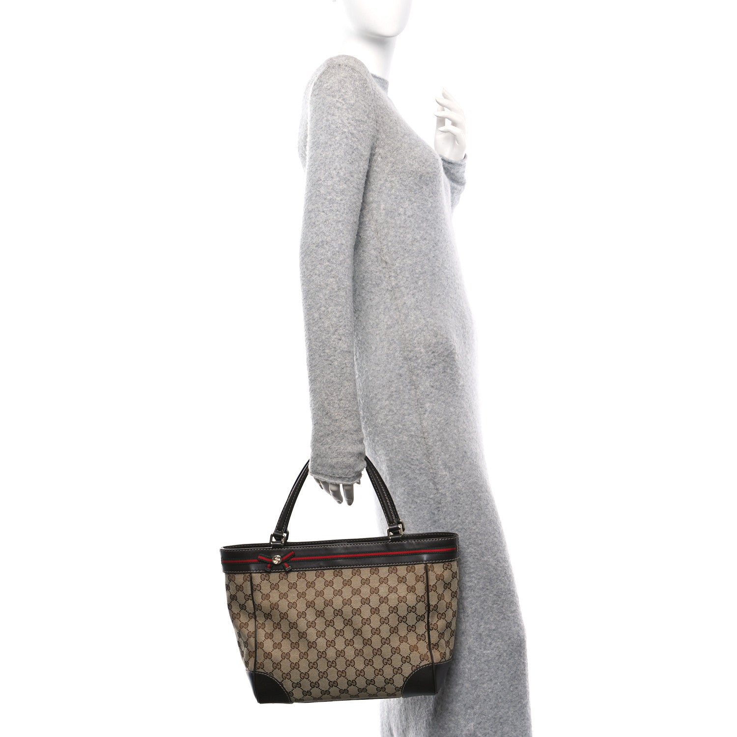 Monogram Web Medium Mayfair Tote Dark Brown