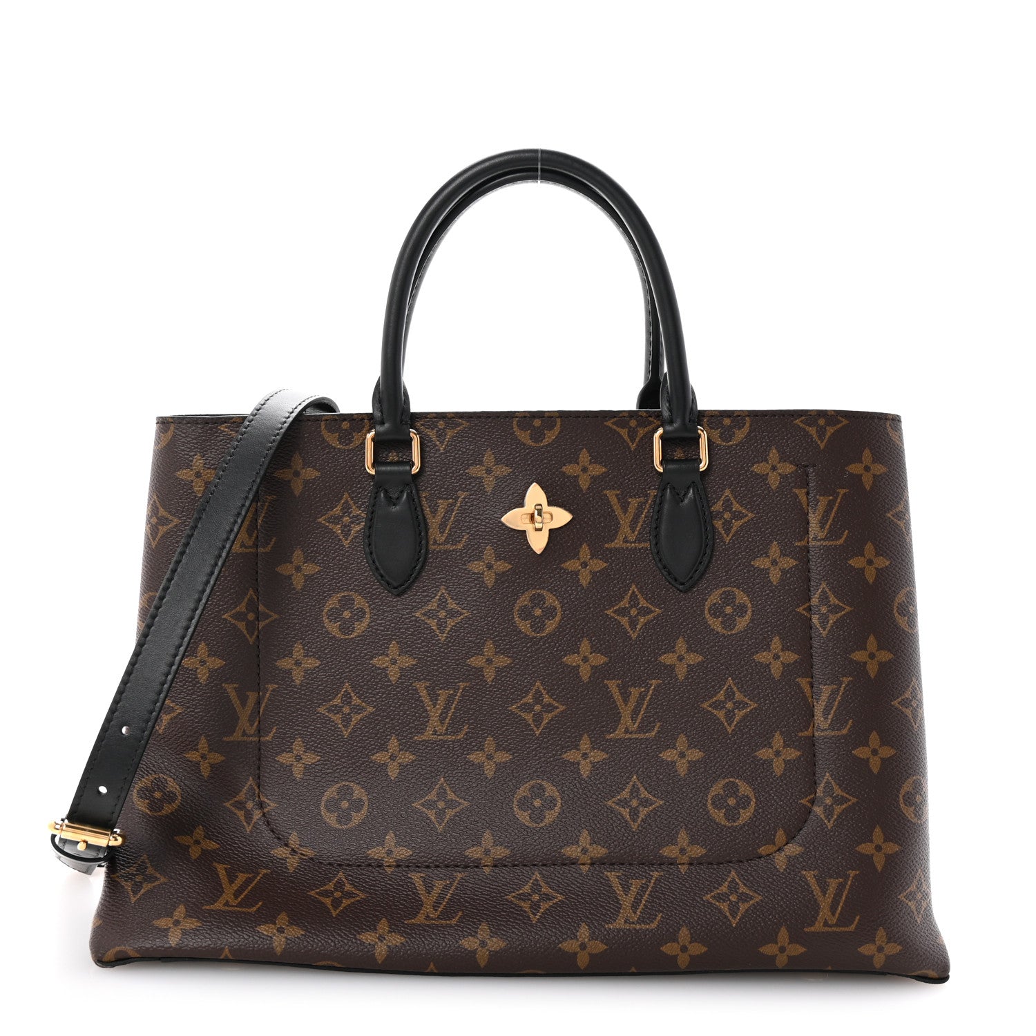 Monogram Flower Tote Black
