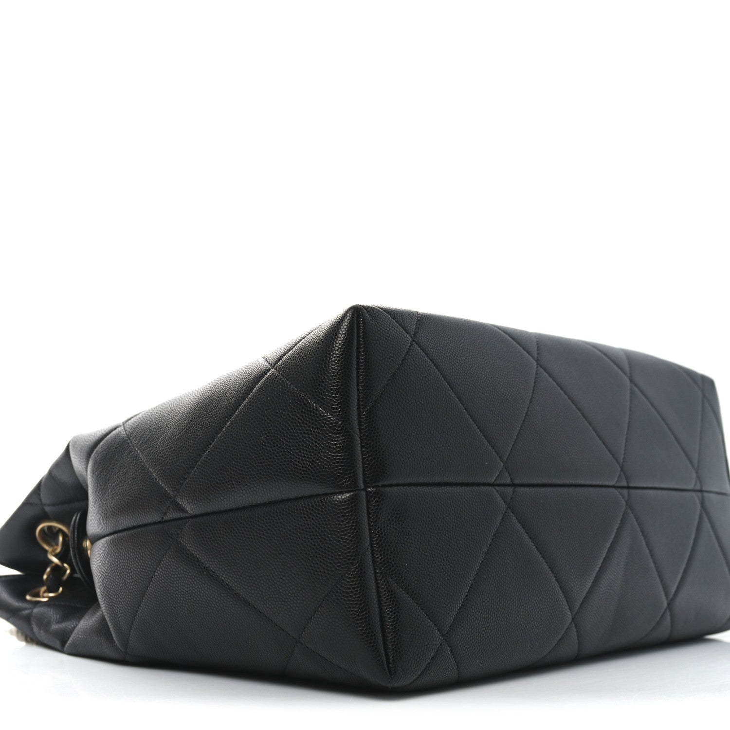 Caviar Quilted Large A Real Catch Shopping Bag Black