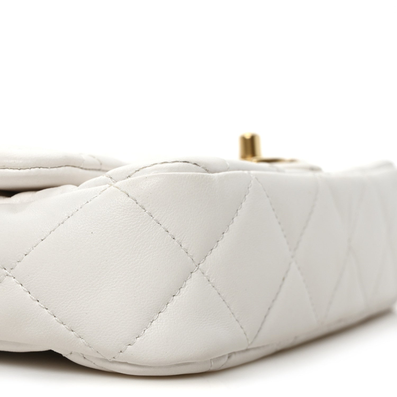 Lambskin Quilted Flap White