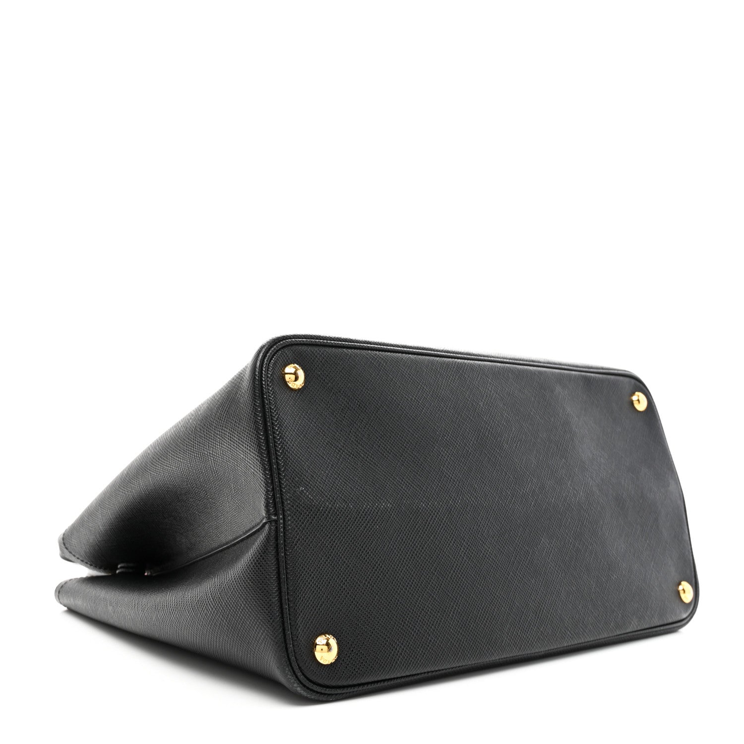 Saffiano Cuir Medium Double Bag Black Fuoco