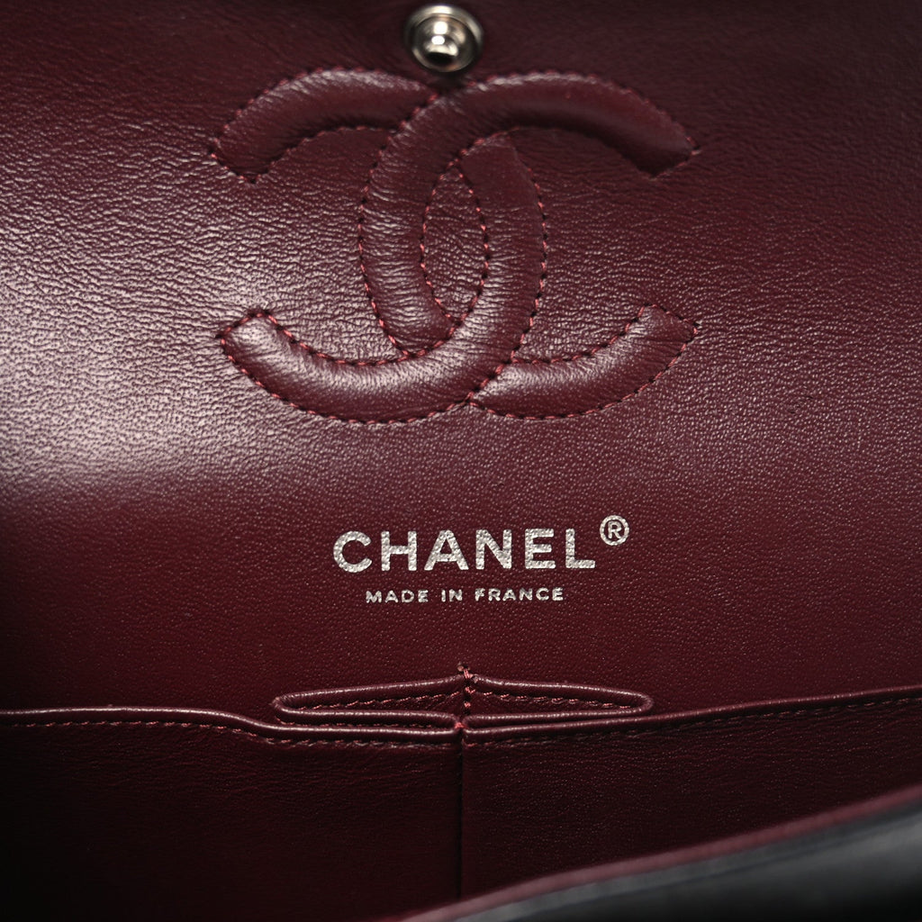 Lambskin Quilted Small Double Flap Black