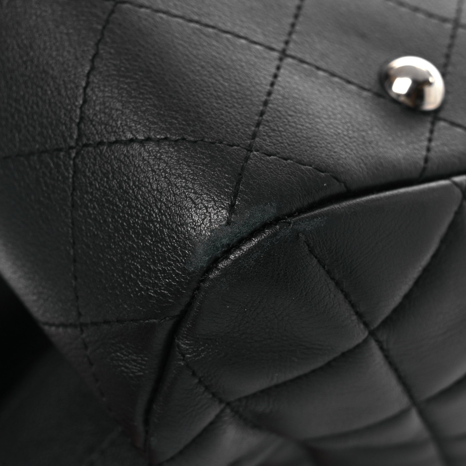 Calfskin Quilted Large CC Shopping Tote Black