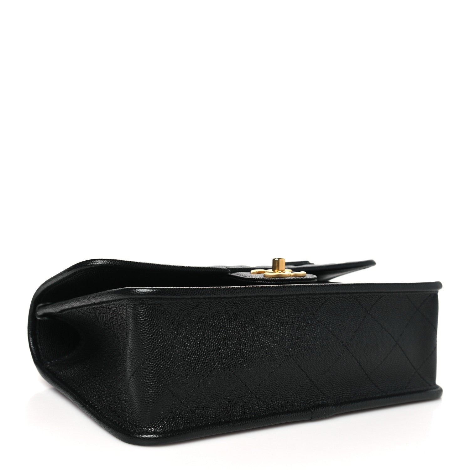 Caviar Quilted School Memory Small Top Handle Flap Black