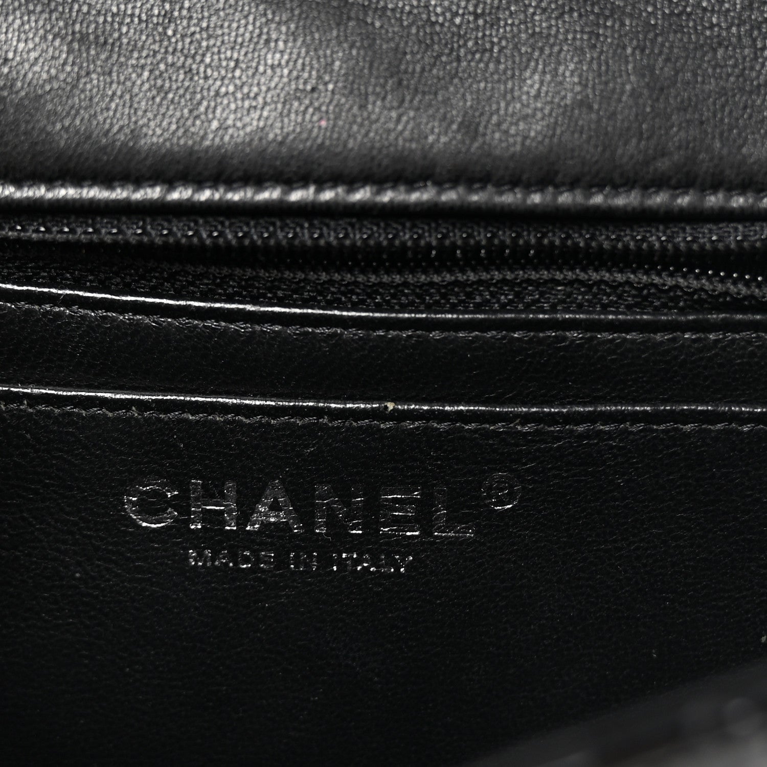 Patent Calfskin Quilted Mini Square Flap Black