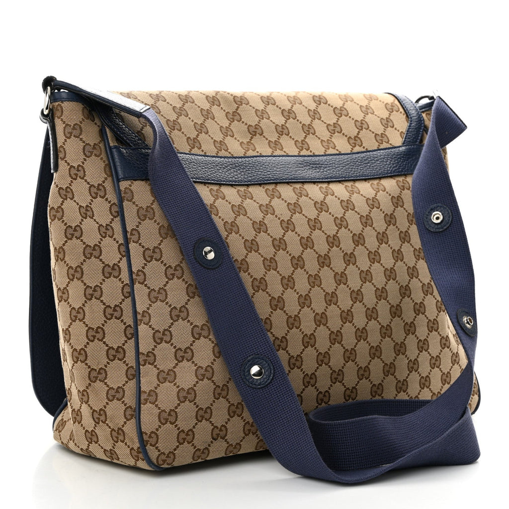 Monogram Convertible Diaper Bag Blue