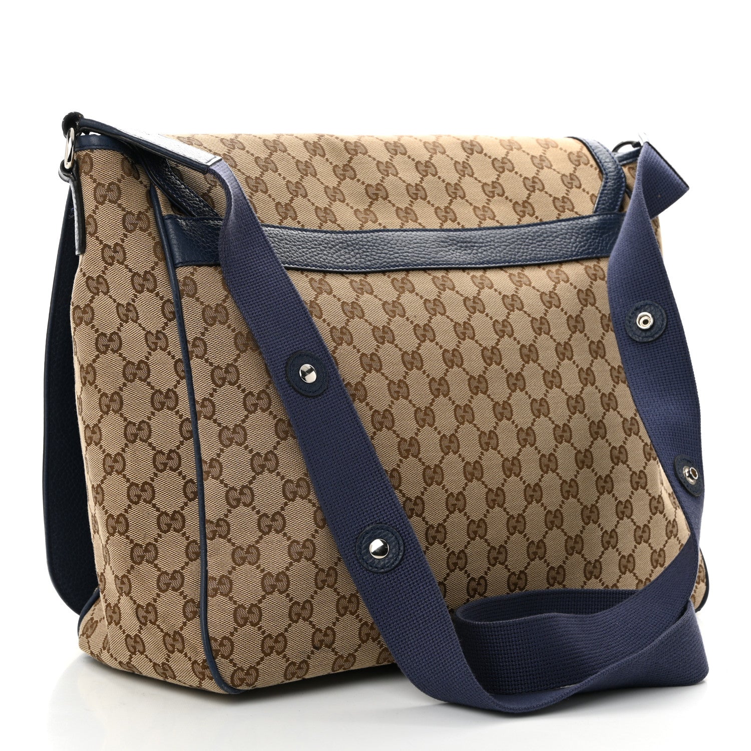 Monogram Convertible Diaper Bag Blue