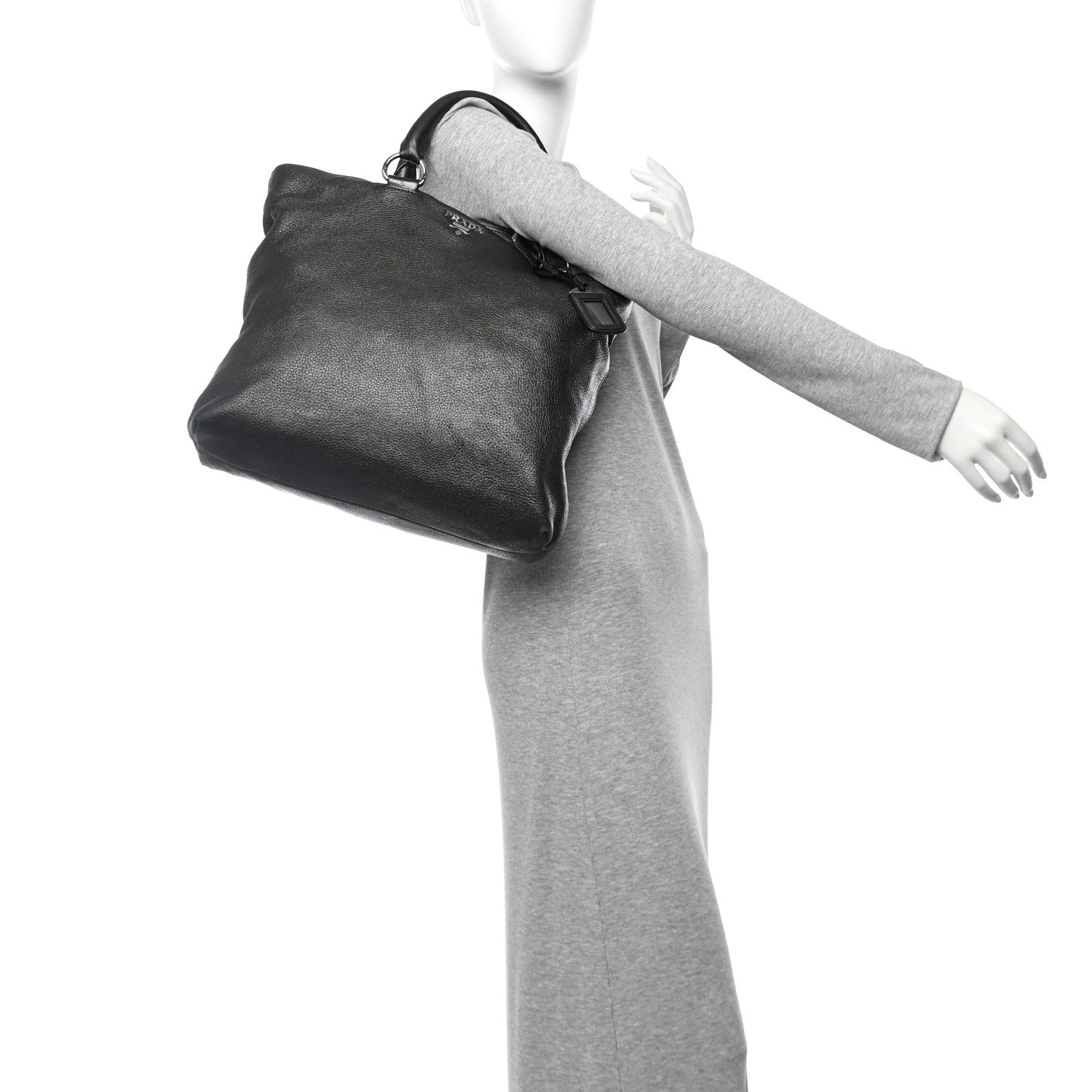 Vitello Daino Shopping Tote Piombo Mordore