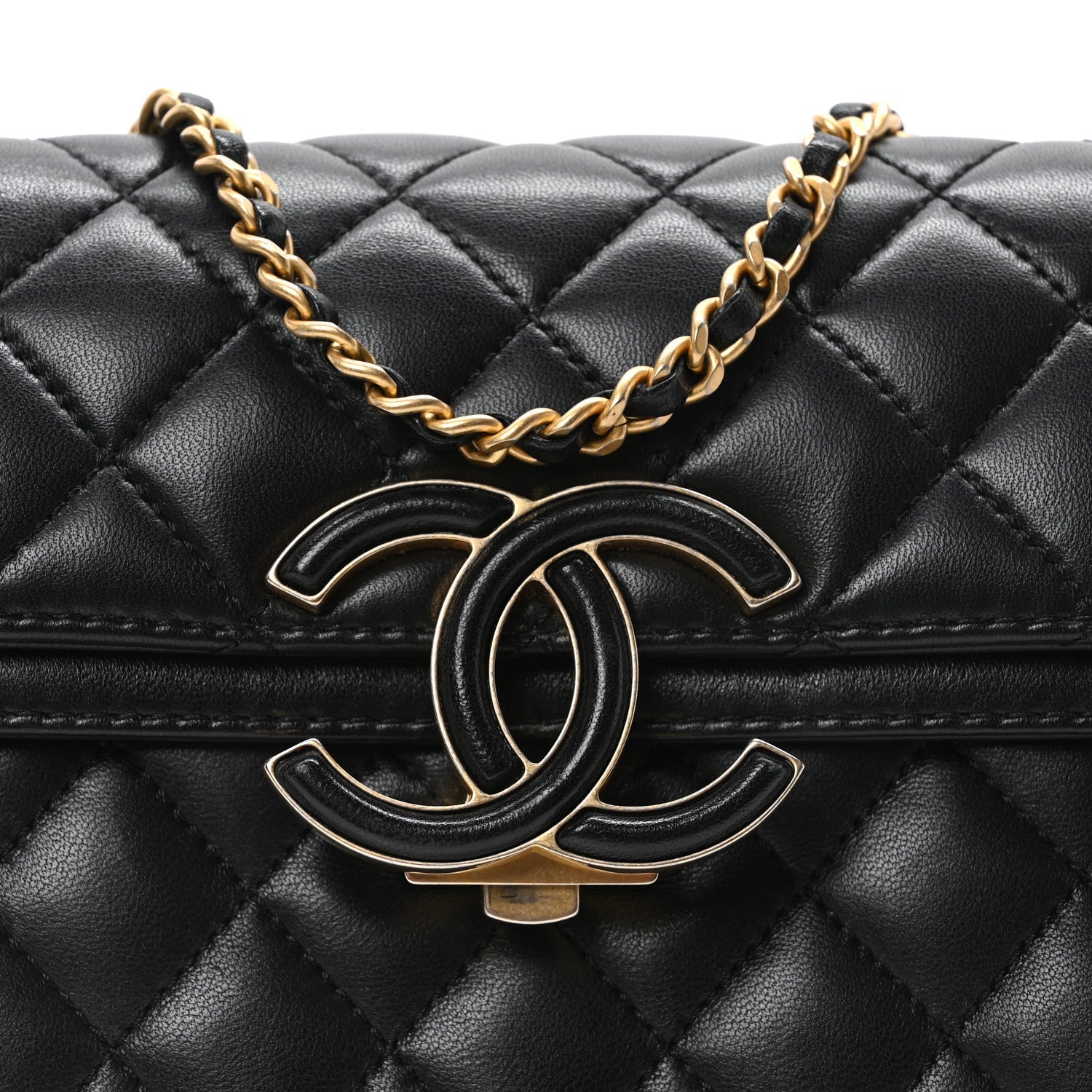 Lambskin Quilted Small CC Chic Flap Black