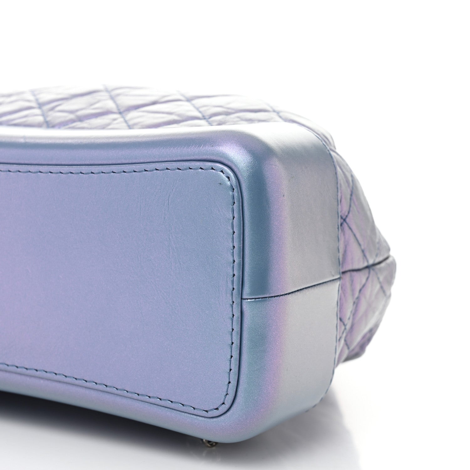 Iridescent Lambskin Calfskin Quilted Gabrielle Backpack Light Purple