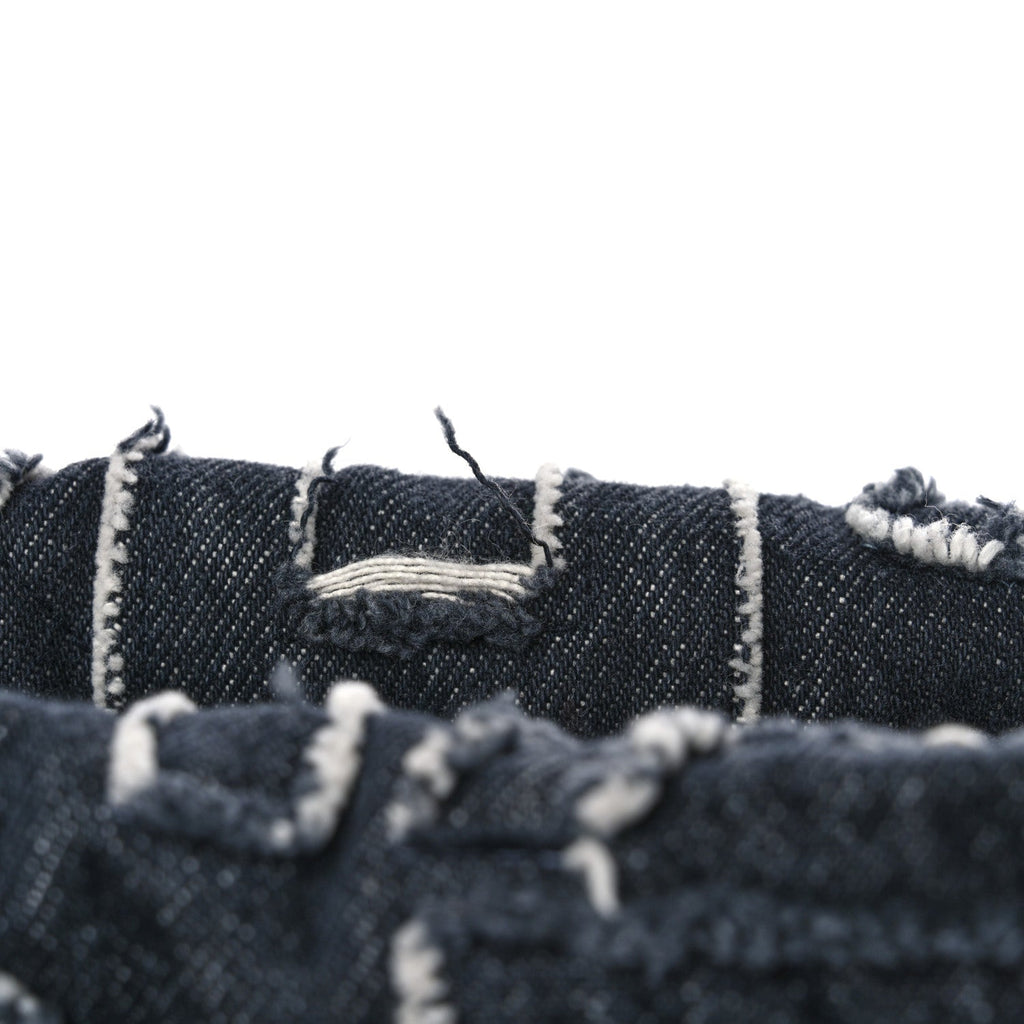 Denim Patchwork Quilted Chanel 22 Black