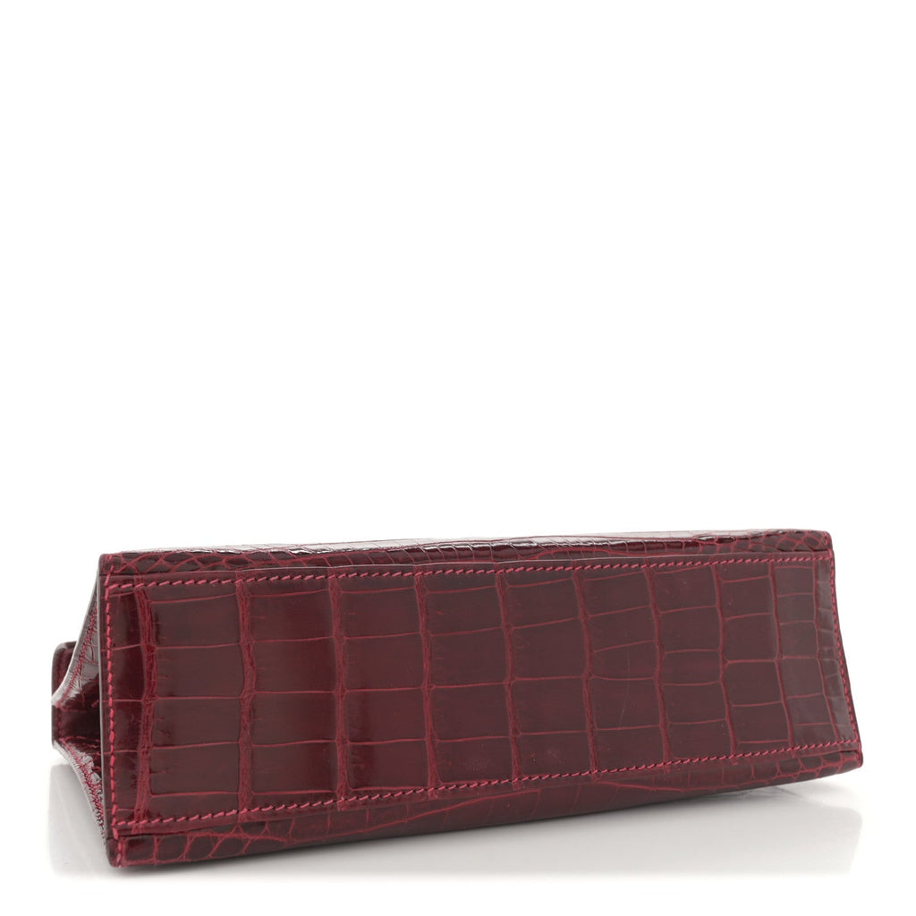 Shiny Niloticus Crocodile Kelly Pochette Rouge H