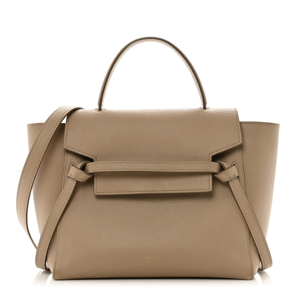 Grained Calfskin Micro Belt Bag Light Taupe