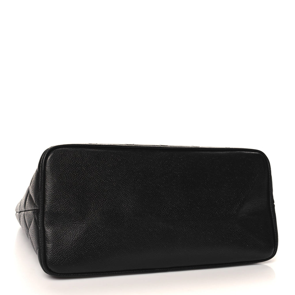 Caviar Quilted Medallion Tote Black