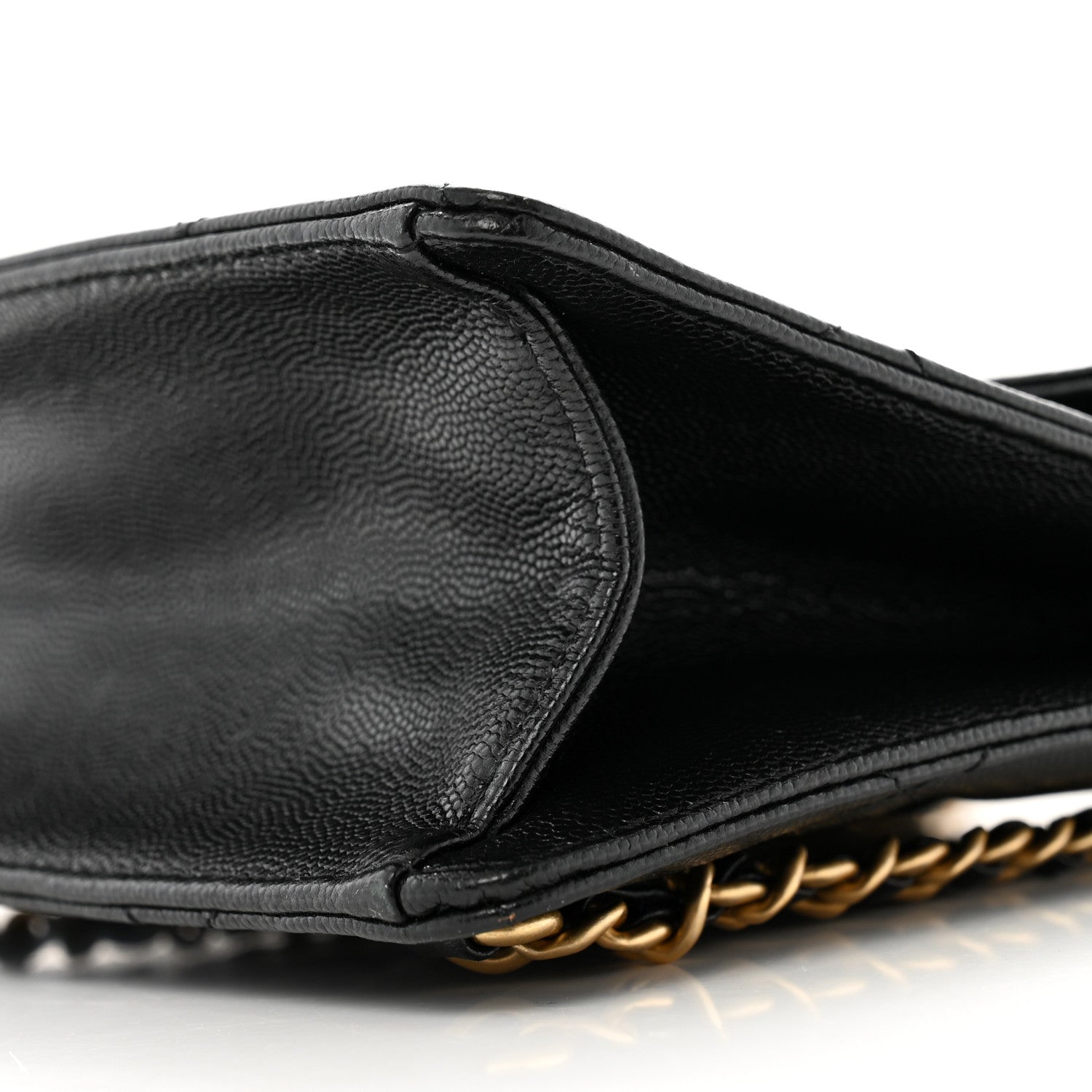 Caviar Quilted Chain Backpack Black
