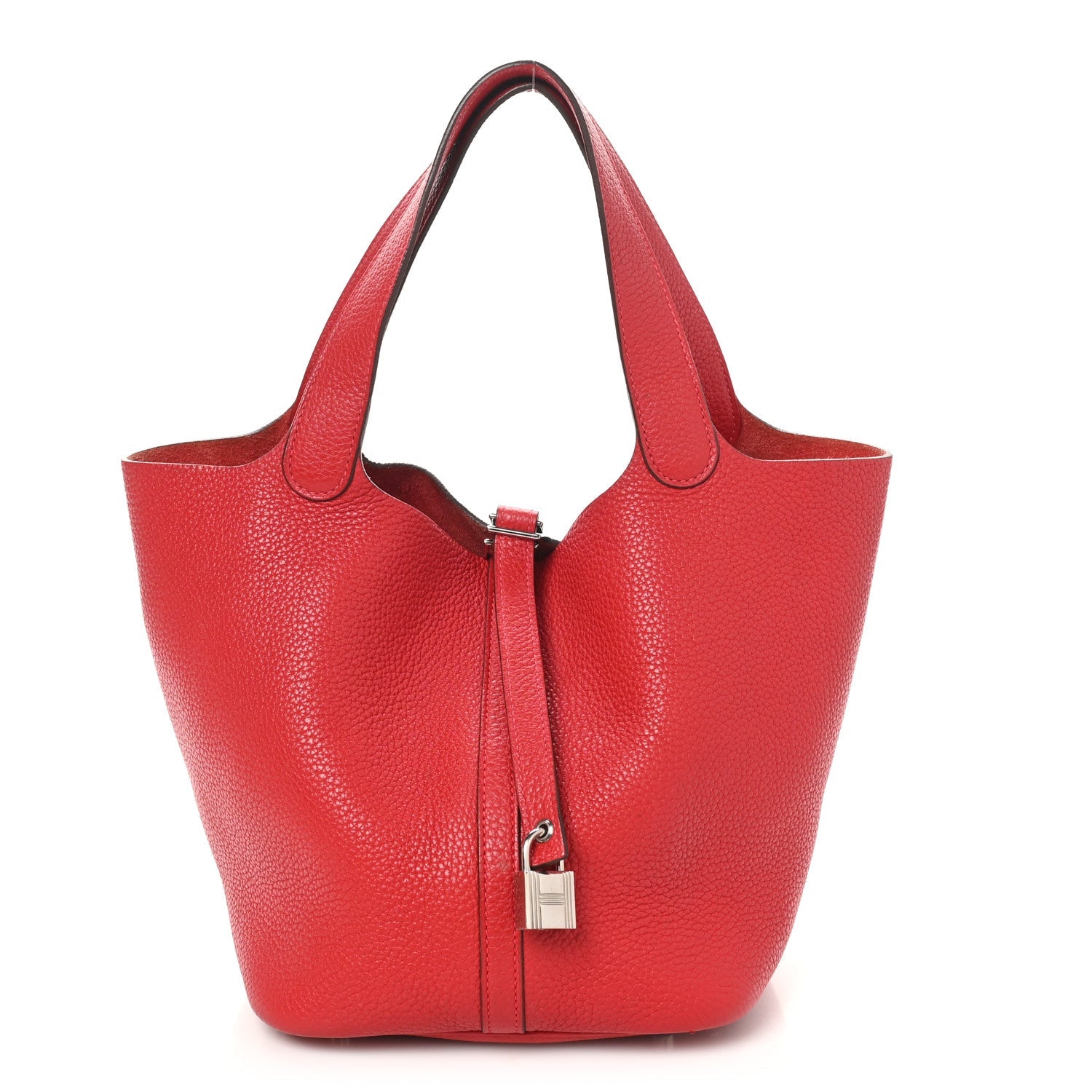 Taurillon Clemence Picotin Lock 22 MM Rouge Casaque
