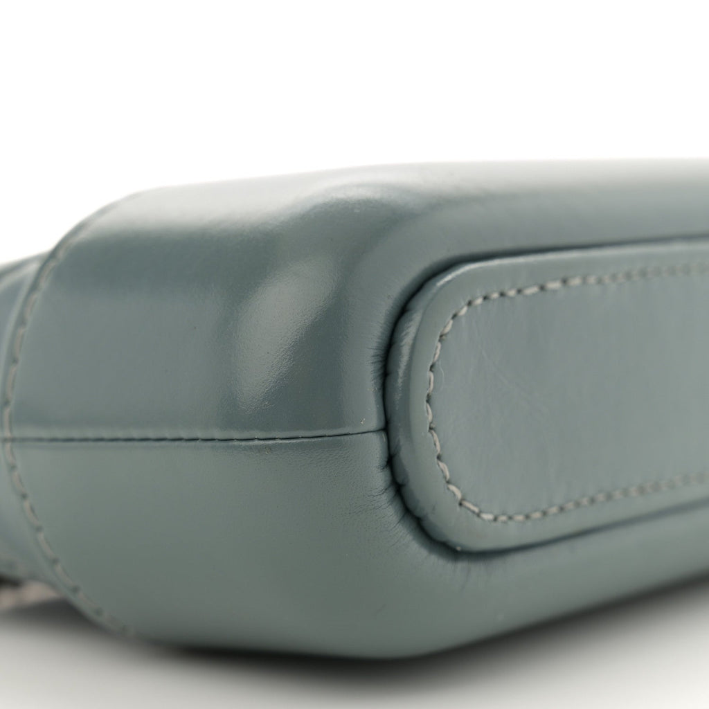Aged Calfskin Quilted Small Gabrielle Clutch With Chain Light Blue