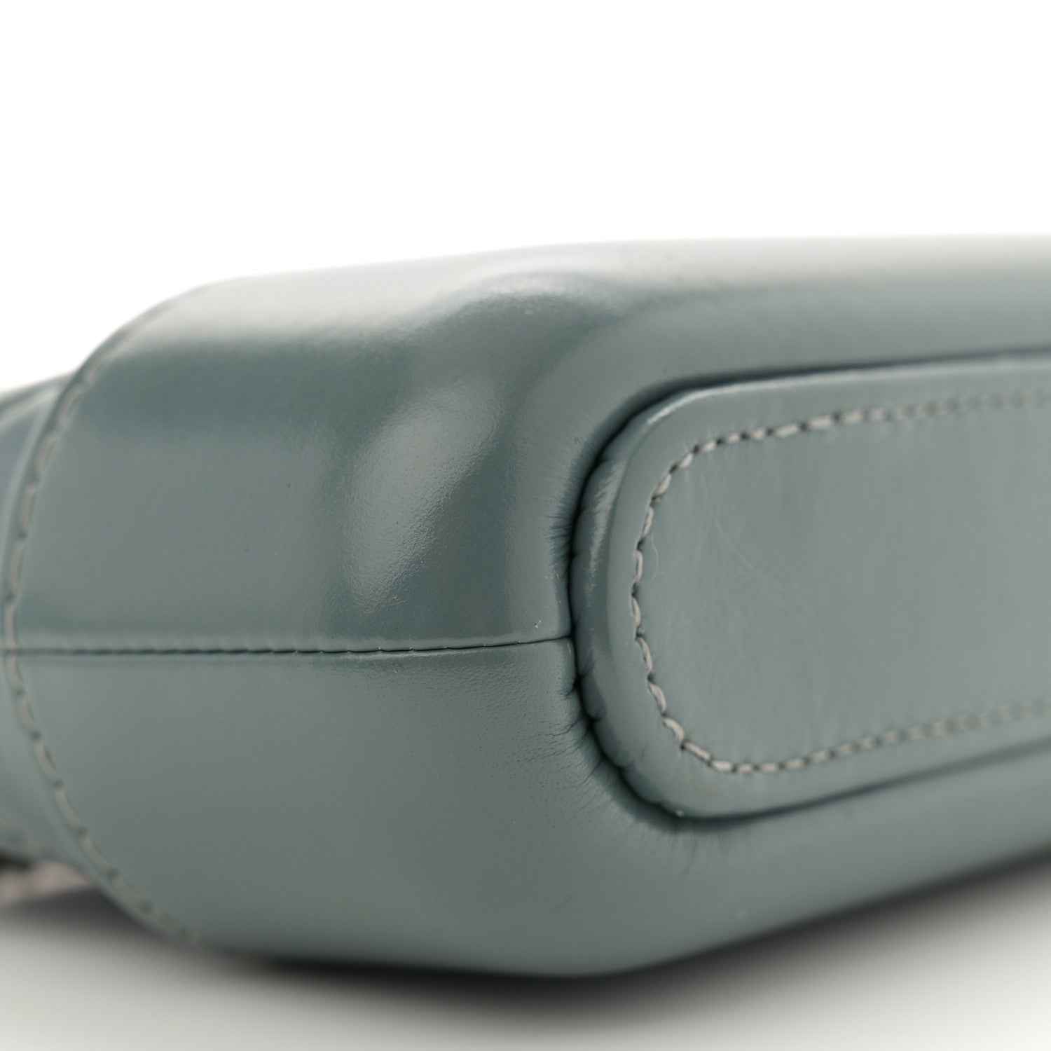 Aged Calfskin Quilted Small Gabrielle Clutch With Chain Light Blue