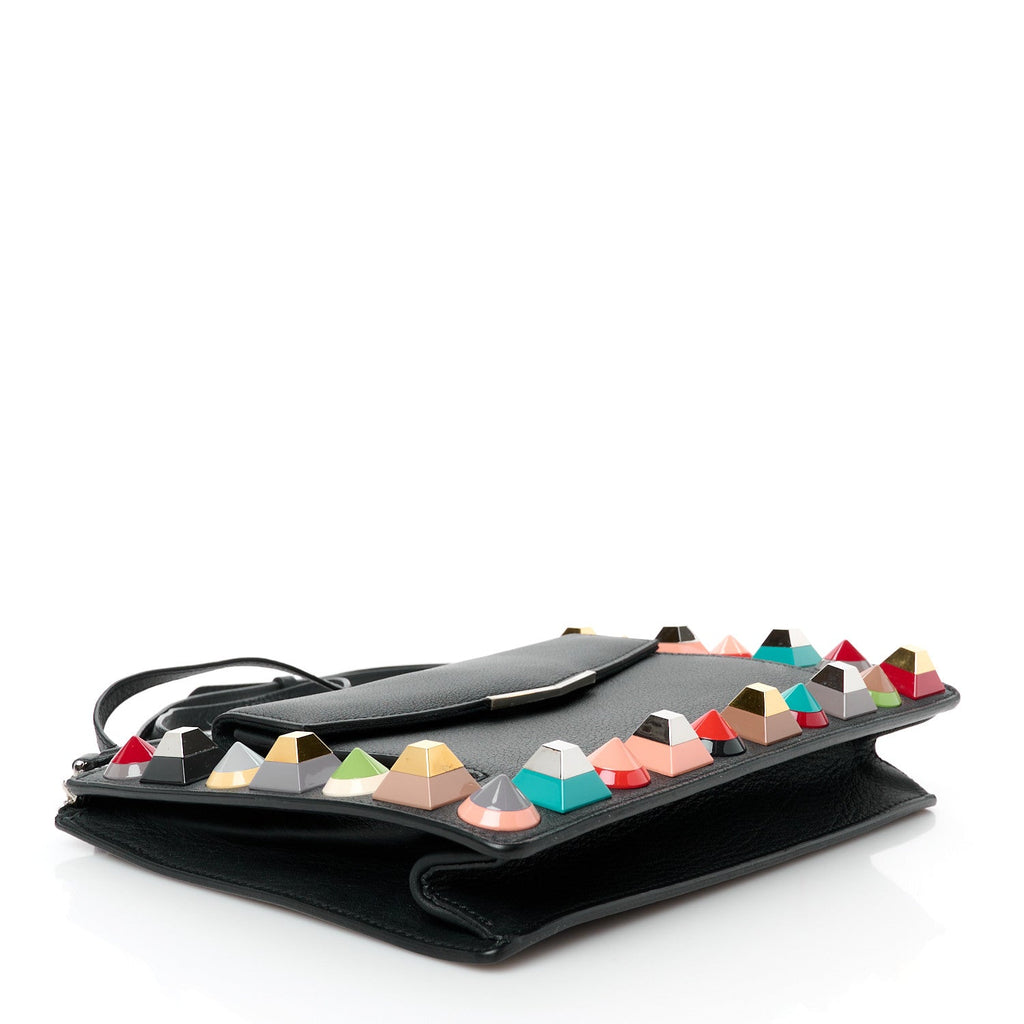 Vitello Dolce Studded Mini 2Jours Pouch Black Multicolor