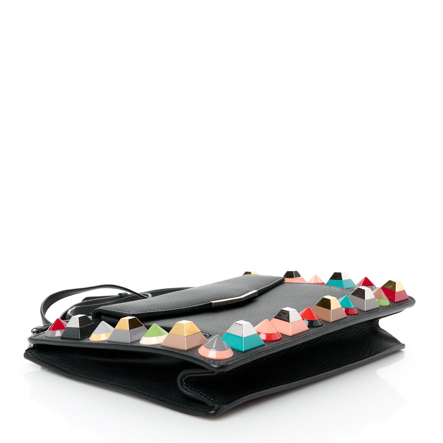 Vitello Dolce Studded Mini 2Jours Pouch Black Multicolor