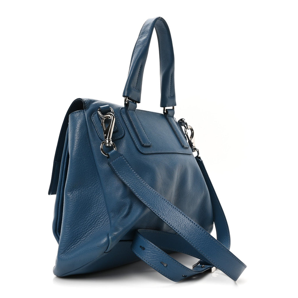 Calfskin Small Pandora Pure Flap Bag Blue