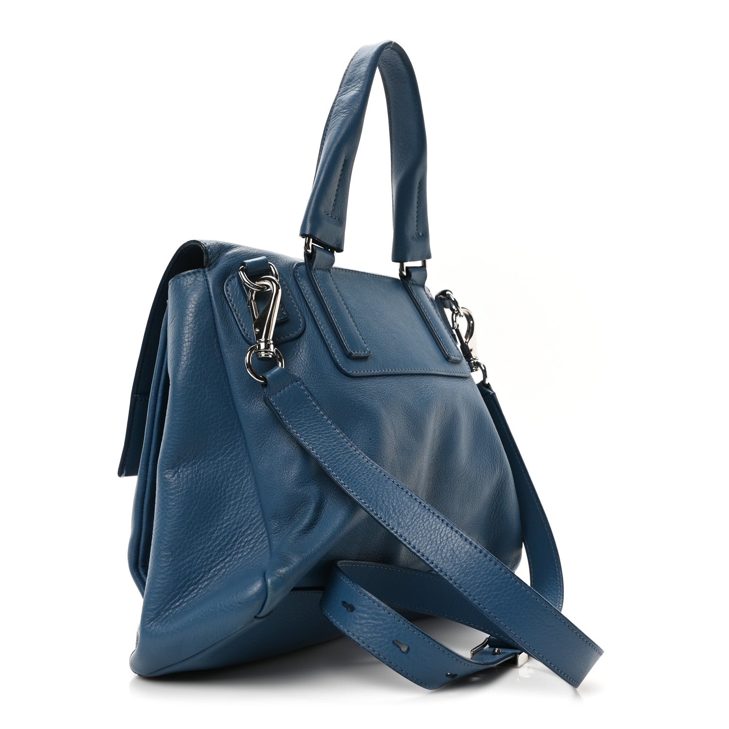 Calfskin Small Pandora Pure Flap Bag Blue