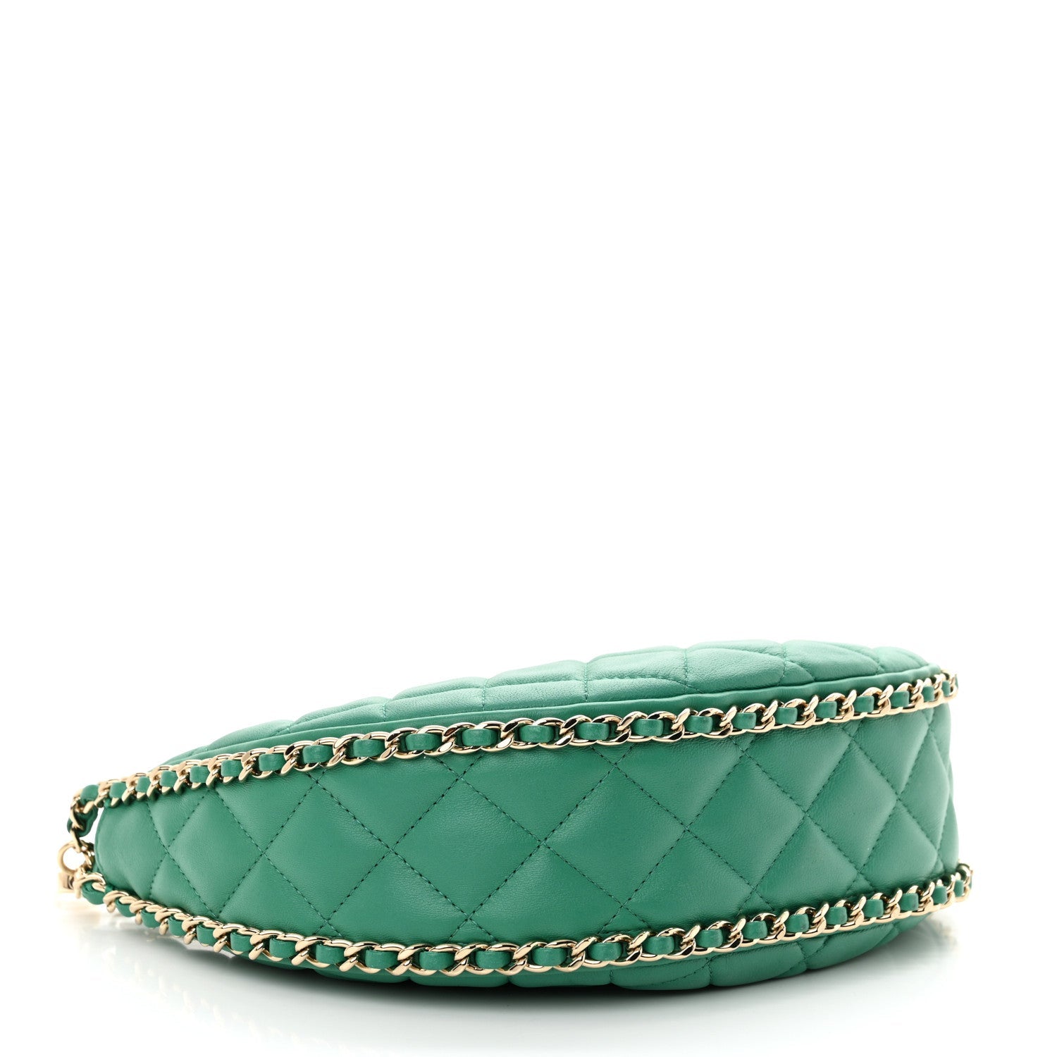 Lambskin Quilted Small Hobo Bag Green