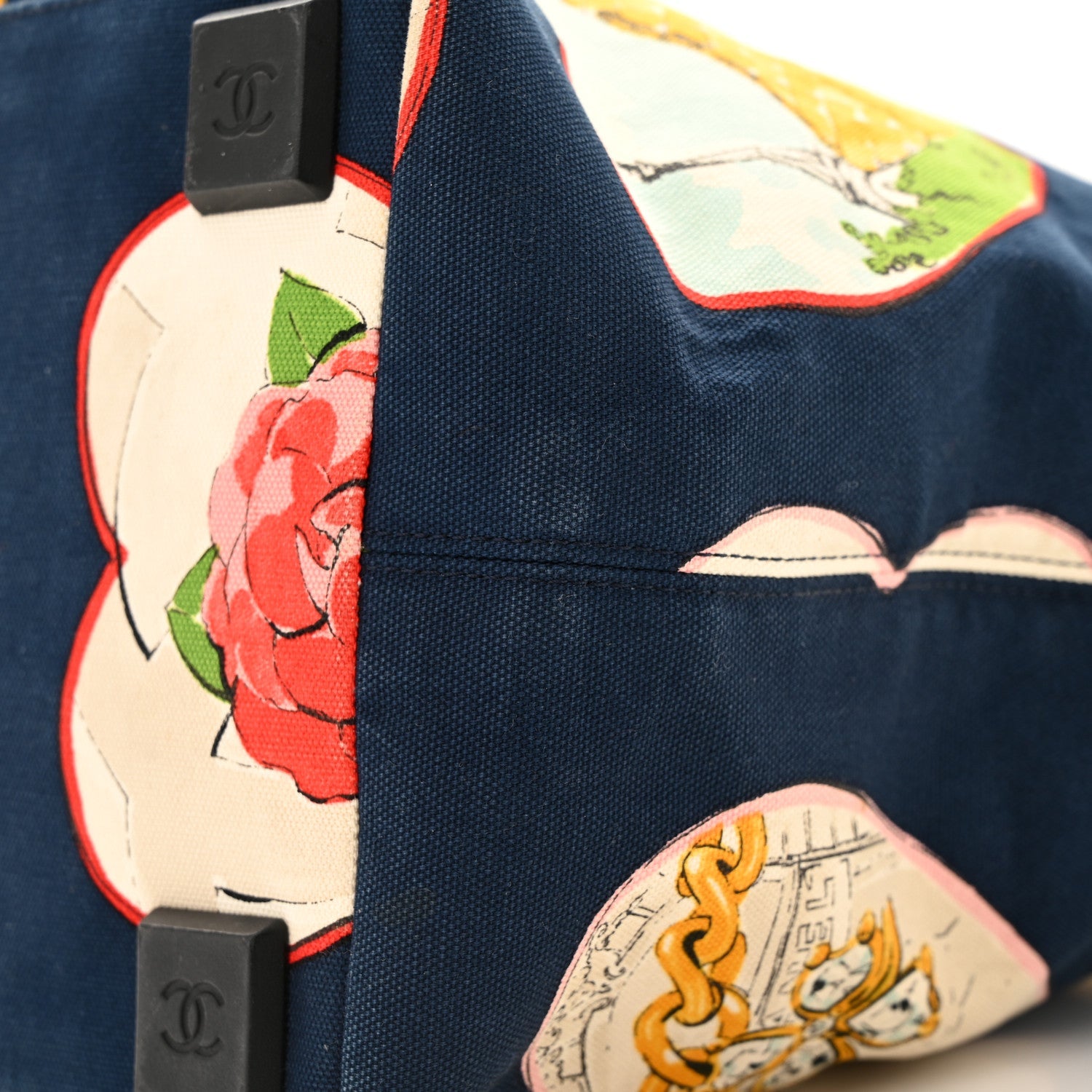 Canvas Coco Hearts Print Tote Blue