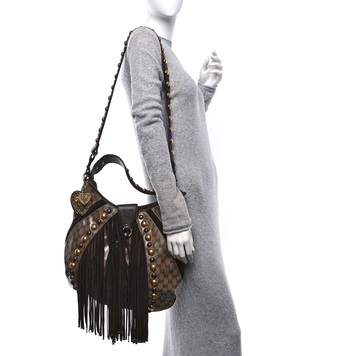 Crystal Monogram Fringe Babouska Hobo