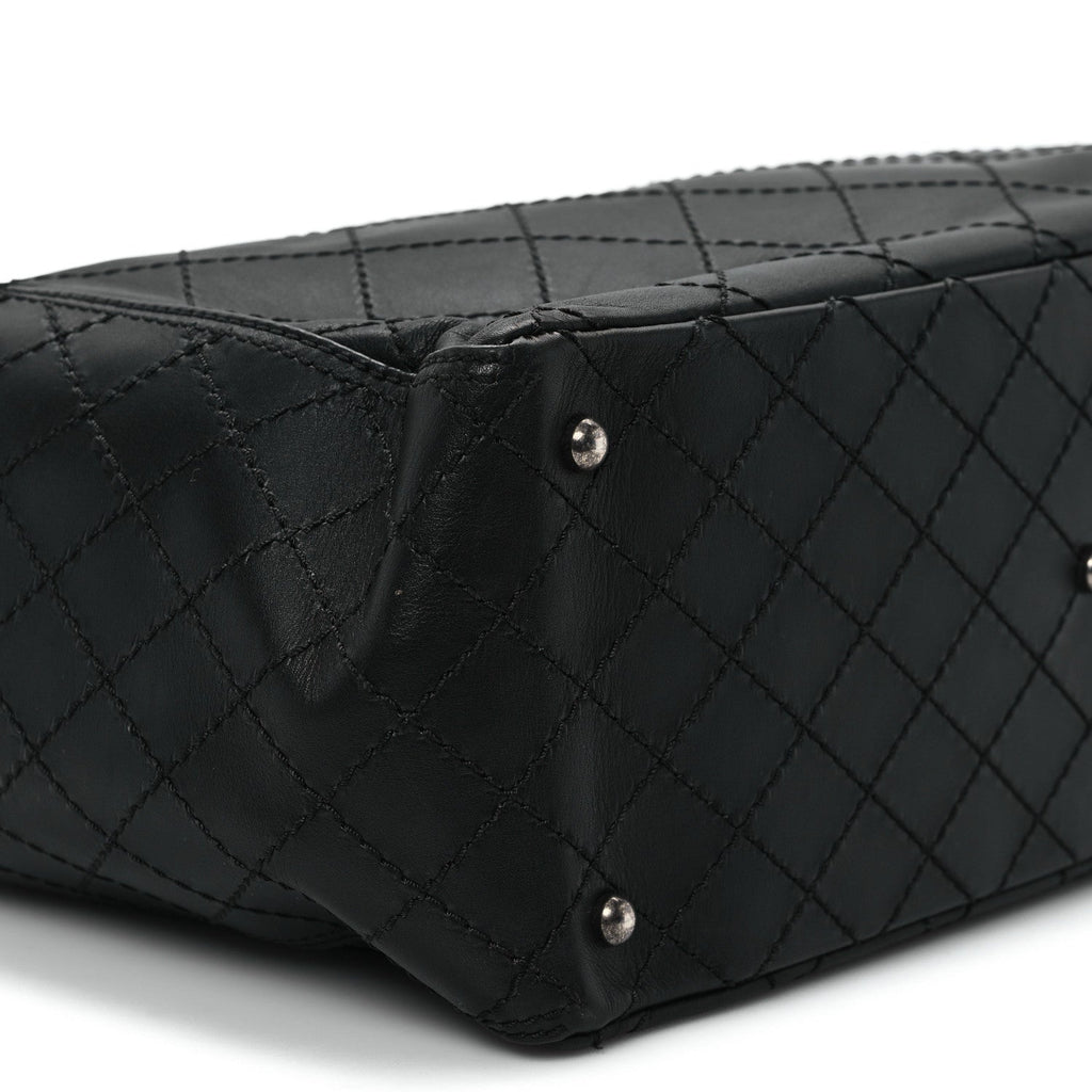 Calfskin CC Pocket Tote Black