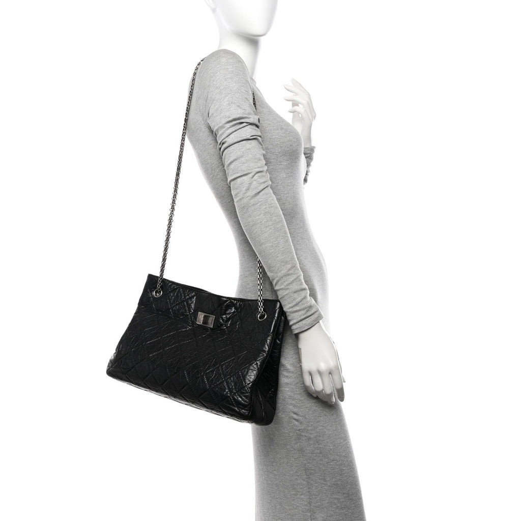 Aged Calfskin Reissue 2.55 Tote Black