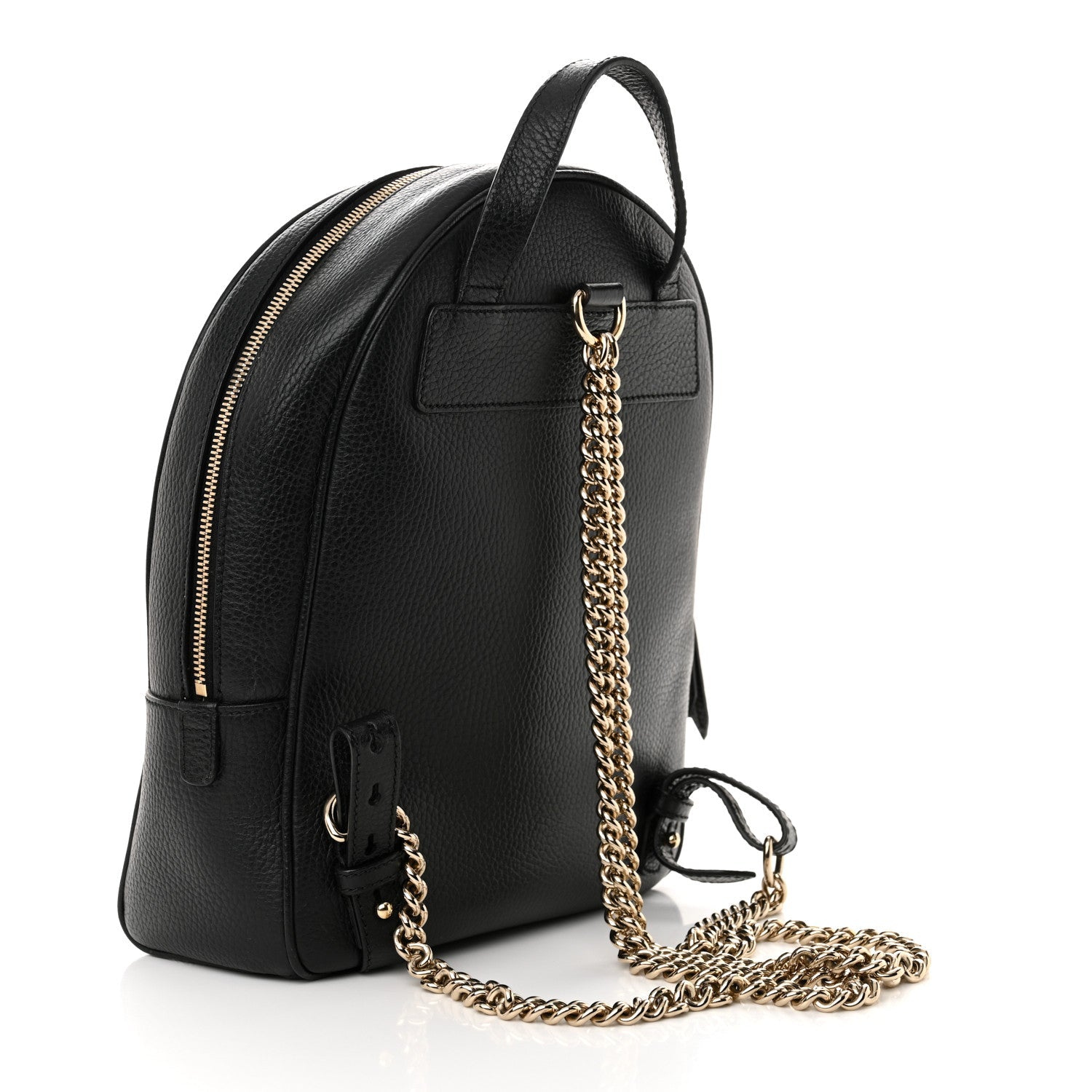 Pebbled Calfskin Soho Chain Backpack Black
